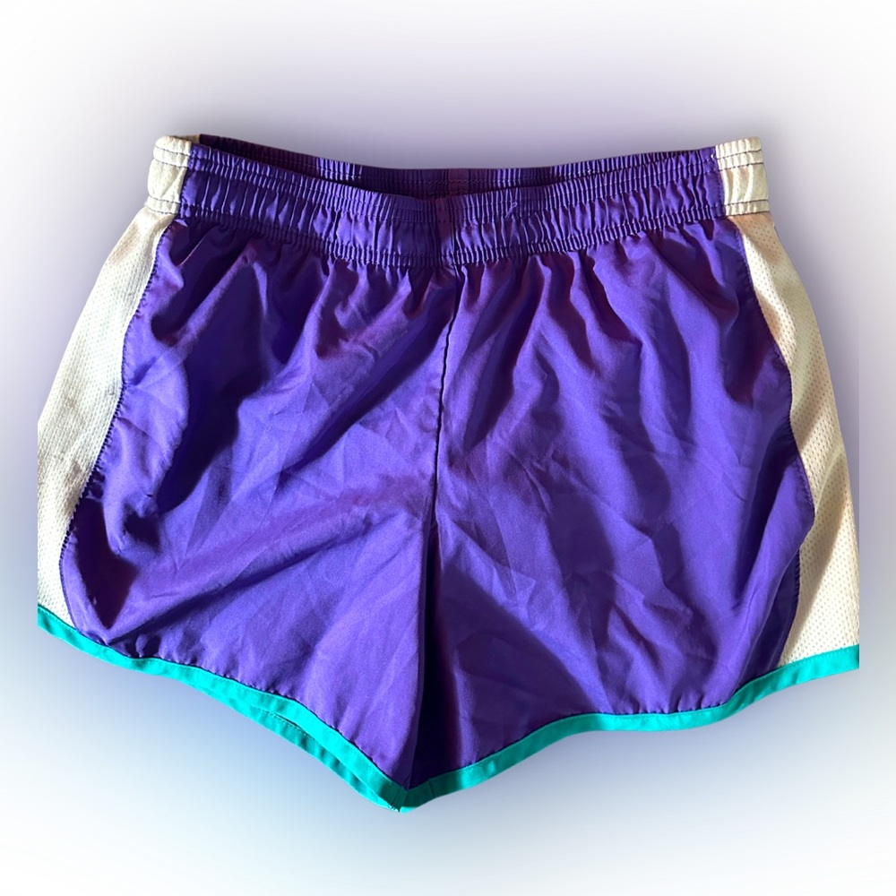 Athletic Works Girls Purple White Blue Driworks Lined Shorts Girls XL